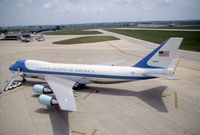92-9000 @ CID - Air Force One parked on the cargo ramp below the control tower - by Glenn E. Chatfield