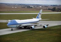 92-9000 @ CID - Air Force One taxiing in from landing runway 9 - by Glenn E. Chatfield