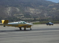 N4290B @ SZP - 1955 Beech F35 BONANZA, Continental E-225-8 225 Hp, takeoff roll Rwy 22 - by Doug Robertson