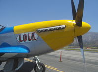 N51TK @ SZP - 1944 North American F-51D MUSTANG, Rolls-Royce V-1650-7 1,490 Hp. engine exhaust ports, Limited class - by Doug Robertson
