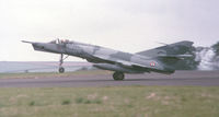 120 @ EGDG - Super Etendard landing at RAF St.Mawgan - by Simon Palmer