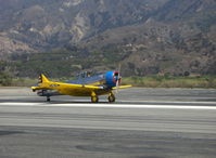 N4995C @ SZP - 1949 North American T-6G TEXAN 'Thirsty Girl', P&W R-1340 600 Hp, landing roll Rwy 22 - by Doug Robertson