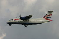 OY-NCD @ BRU - flight BA8251 is descending to rwy 25L - cloudy day -