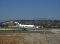 N92UP @ CMA - 1997 Raytheon Hawker 800XP Extended Performance Business Jet, two Garrett TFE-731-5BR-1H 4,600 lb st each, Dee Howard thrust reversers standard, taxi back after landing Rwy 26 - by Doug Robertson