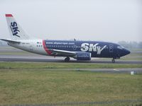 OM-SEG @ EGCC - Sky Europe 737 OM-SEG taxis past the Manchester Airport viewing park