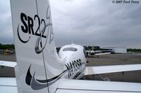 N413SR @ PVG - Smooth lines, and a parachute!