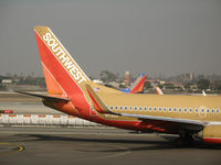 N731SA @ LAX - Southwest 737-7H4 in old colors (close up of winglets)  @ LAX - by Steve Nation