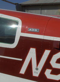 N942V @ SZP - 1975 Beech A36 BONANZA, Continental IO-520-BA 285 Hp, logo & static port - by Doug Robertson