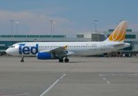 N491UA @ DEN - Ted A320  taxiing on Charlie November.