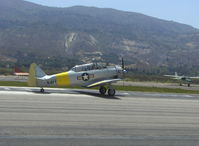 N817TX @ SZP - 1942 North American AT-6D TEXAN 'Problem Child', P&W R-1340 600 Hp, landing roll Rwy 22 - by Doug Robertson