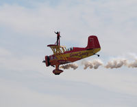 N7699 @ CYXX - Gene Soucy and his female wing walker. She has been doing it for 18 years - by Guy Pambrun