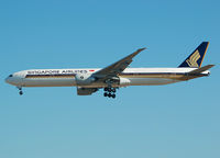 9V-SWF @ LEBL - Amazing triple seven on final to RWY 25R. - by Jorge Molina