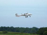 N198TS @ EDJ - Steve Buchenroth flying the Diamond Twin Star at Airfest 2007 - Bellefontaine, OH