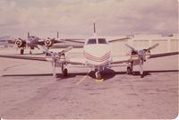 N99BE @ VNY - 1970 Beech Duke 3rd in front of Terminal at VNY in 1980.