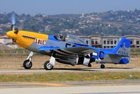 N51TK @ CMA - North American P-51D Lou IV N51TK taxiing to RWY 26 prior to his performance.