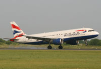 G-BUSG @ EGCC - Smokey touchdown for this BA Bus - by Kevin Murphy