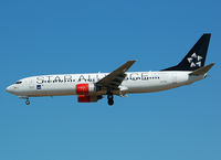 LN-RRL @ LEBL - Taking off RWY 25L. - by Jorge Molina