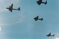 N529B @ DAY - Bomber formation - B-29, B-24, B-17, Lancaster