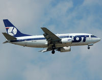 SP-LKD @ LEBL - Boeing 735 on final RWY 07L. - by Jorge Molina