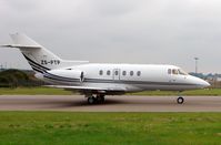 ZS-PTP @ EGGW - South African Hawker leaving Luton for Paris - presumably for the folks inside to watch their Nation in the Rugby World Cup - by Terry Fletcher