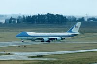 82-8000 @ CID - Air Force One turning onto runway 9, almost a mile from me and my 600mm lens - by Glenn E. Chatfield