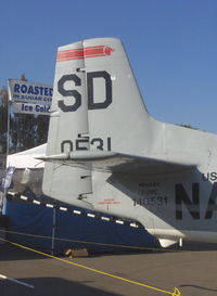 N944SD @ CMA - 1954 North American T-28C TROJAN 'Tough Old Bird', Wright R-1820 Cyclone 1,425 Hp, tail data, the C model T-28 only one with tailhook for aircraft carrier landings - by Doug Robertson