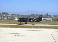 N528TC @ CMA - 1957 North American T-28C TROJAN, Wright R-1820 1,425 Hp, Marines VMF-3232, taxi - by Doug Robertson
