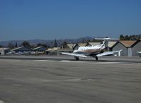 N719PC @ SZP - 2006 Pilatus PC-12/47, one P&W (Canada) PT6A-67B 1,605 shp free turbine Turboprop flat rated at 1,200 shp, 330 Cu. Ft. cabin, the PT6A is the World's most reliable free turbine turboprop engine, takeoff roll - by Doug Robertson