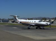 N719PC @ SZP - 2006 Pilatus PC-12/47, one P&W (Canada) PT6A-67B 1,605 shp free turbine Turboprop flat rated at 1,200 shp, 330 Cu. Ft. cabin, the PT6A is the World's most reliable free turbine turboprop engine, lunch visitor from VNY - by Doug Robertson