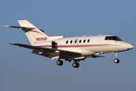 N919SF @ SNA - Swift & Company International Sales Corporation 2003 Raytheon Hawker 800XP on short-final to RWY 19R.