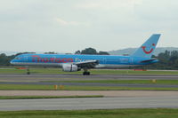 G-BYAF @ EGCC - Thomson - Landing - by David Burrell
