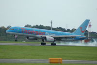 G-BYAO @ EGCC - Thomson - Landing - by David Burrell
