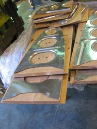 44-85813 @ I74 - New rib parts being formed on red oak molds. - by Bob Simmermon
