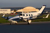 N4448F @ VNY - P & L Aircraft LLC 1976 Beech B-60 Duke N4448F taxiing after arrival on RWY 16R. - by Dean Heald