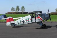 G-BZTJ @ EGBT - Jungmeister taxying out at Turweston