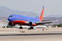 N312SW @ LAS - Southwest Airlines N312SW (FLT SWA574) from Kansas City Int'l (KMCI) landing on RWY 25L.