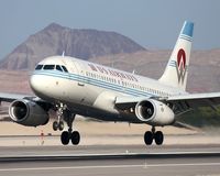 N828AW @ LAS - US Airways Heritage scheme N828AW (FLT AWE76) from Phoenix Sky Harbor Int'l (KPHX) landing RWY 25L. - by Dean Heald