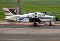 G-BOYH @ EGBJ - Busy late afternoon at Gloucestershire (Staverton) Airport - by Terry Fletcher