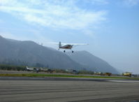N326DW @ SZP - 1946 Cessna 140, Continental O-200 100 Hp upgrade, takeoff Rwy 22 in morning haze - by Doug Robertson