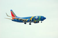 N727SW @ KLAS - Nevada,Battle Born B737 arrives in LAS - by metricbolt