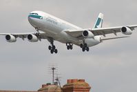 B-HXE @ EGLL - Cathay Pacific A340-300