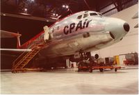CF-CPM @ CYYZ - Overnighting in the CP Air hangar,Toronto,early 80s - by metricbolt