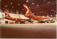CF-CPM @ CYYZ - Canadian Pacific changed its name and livery to CP Air.With sister chip B747 C-FCRA in YYZ,early 80s. - by metricbolt