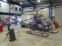 N57CR @ EGBK - Hiller UH-12C, hangared, for sale at Sywell - by Simon Palmer