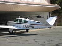N390HW @ 1N7 - Nosed into the hangar at Blairstown - by Sam Andrews