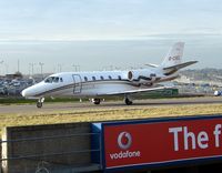 G-CIEL @ EGGW - Cessna Excel taxies out at Luton - by Terry Fletcher