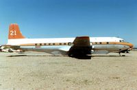 N90MA @ 34AZ - THE DC6 that wore these marks (c/n 43128) was eventually broken up at Chandler Memorial AZ - but not before it had seen service around the world , Delivered to British Commonwealth Pacific as VH-BPH , it then moved on to Air New Zealand as ZK-BFC , before
