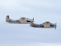 N9022N @ KLSV - Privately Owned - Kingman, Arizona / 1956 North American T-28C - Trojan - with N28CQ - by Brad Campbell
