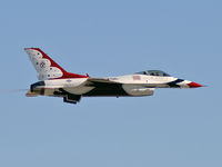 87-0303 @ KLSV - USA - Air Force / 1987 General Dynamics F-16C Fighting Falcon (Block 32H) - Thunderbird #6 - Major Samantha Weeks (Opposing Solo) - by Brad Campbell
