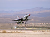 87-0303 @ KLSV - USA - Air Force / 1987 General Dynamics F-16C Fighting Falcon (Block 32H) - Thunderbird #6 - Major Samantha Weeks (Opposing Solo) - by Brad Campbell